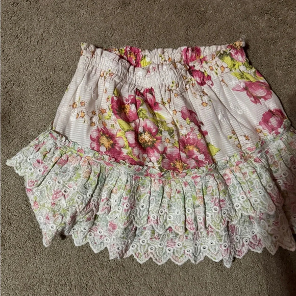LoveShack Fancy flower print ruffle skirt size M. - Picture 2 of 3
